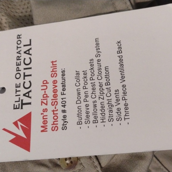 EOTAC 401 Operator Grade Zip-Up Short Sleeved Shirt Color khaki  XXL NWT - Picture 7 of 7